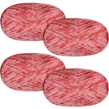 4 PCS 400g Soft Chenille Velvet Yarn for Crocheting and Knitting - Warm DIY Craft Yarn for Blanket, Hat, Scarves, Gloves, Slippers and Dolls