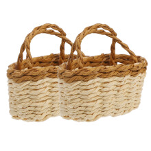 Conjunto de 2 mini cestos decorativos trançados (sem marca) - 4,50 x 3,00 x 2,50 cm