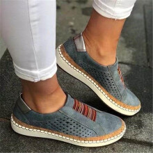 Damenschuhe, Frühlings-Sneaker, Damen-Freizeitschuhe, Sportschuhe, Freizeitschuhe zum Hineinschlüpfen, Blaue Damenschuhe, Größe 35