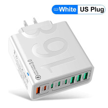8portová rychlonabíjecí stanice USB s 150W QC3.0 Power Delivery a inteligentním integrovaným obvodem pro nabíjení více zařízení (4USB-C +