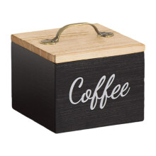 Porta-cápsulas de café com tampa, versátil, para bancada, cozinha ou mesa, preto.