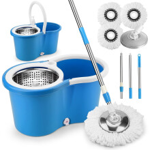 Wischmopp- und Eimer-Set mit 360-Drehung und 155 cm langem Stiel