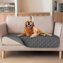 3X Stronger Waterproof Pet Blanket, Scratch Proof Furniture Protector for Dogs Cats, Reversible Cover 32x53 Inch, Dark Grey