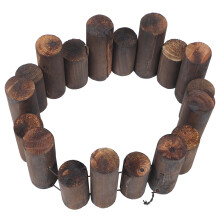 Garden Edging Panel with Carbonized Wood in Black for Outdoor Garden and Yard 1Set 35.37x5.89x1.97 In