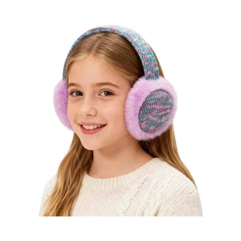 Kids Knit Ear Muffs Plush Warm Ear Muffs Winter Cold Weather Ear Warmer for Boys Girls