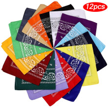 Confezione da 12 bandane in cotone Daily Basic con stampa paisley, 22x22 pollici.