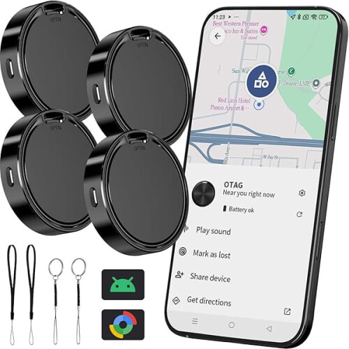 ZCAir Tag για Android4-Pack Luggage Tracker, Συμβατό με την εφαρμογή Google Find My Device, Bluetooth Key Finder για