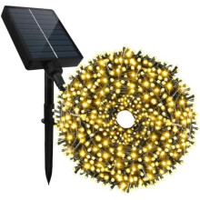 500 LED 164ft Solar Christmas Lights, Waterproof, 8 Modes, Remote & Timer, Warm White, for Outdoor/Indoor Decor – Compatible with Solar Panel