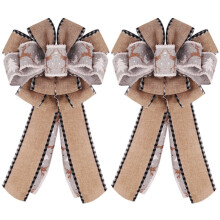 Brown Christmas Bow Decor 11x20 Inch 2 Pack