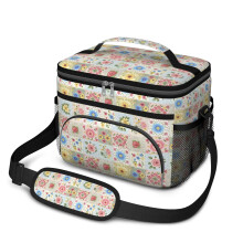 Sac à lunch isotherme à motif floral 10 x 6,7 x 8 pouces