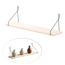 Raft de perete din lemn pentru birouri din material textil, pachet de 3