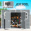 Outsunny Outsunny 10 x 6 ft Plastic Garden Shed with Floor, Lockable Doors, Grey 6