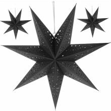 Lanternas de Papel em Formato de Estrela, Pacote com 3 Unidades, Design Vazado