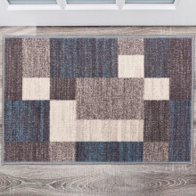 Nowoczesny geometryczny niebieski dywan 20x30 cali
