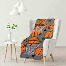 Divertida manta de baloncesto: manta suave y mullida de color gris, decoración para habitaciones deportivas y regalo para niños y niñas, ideal