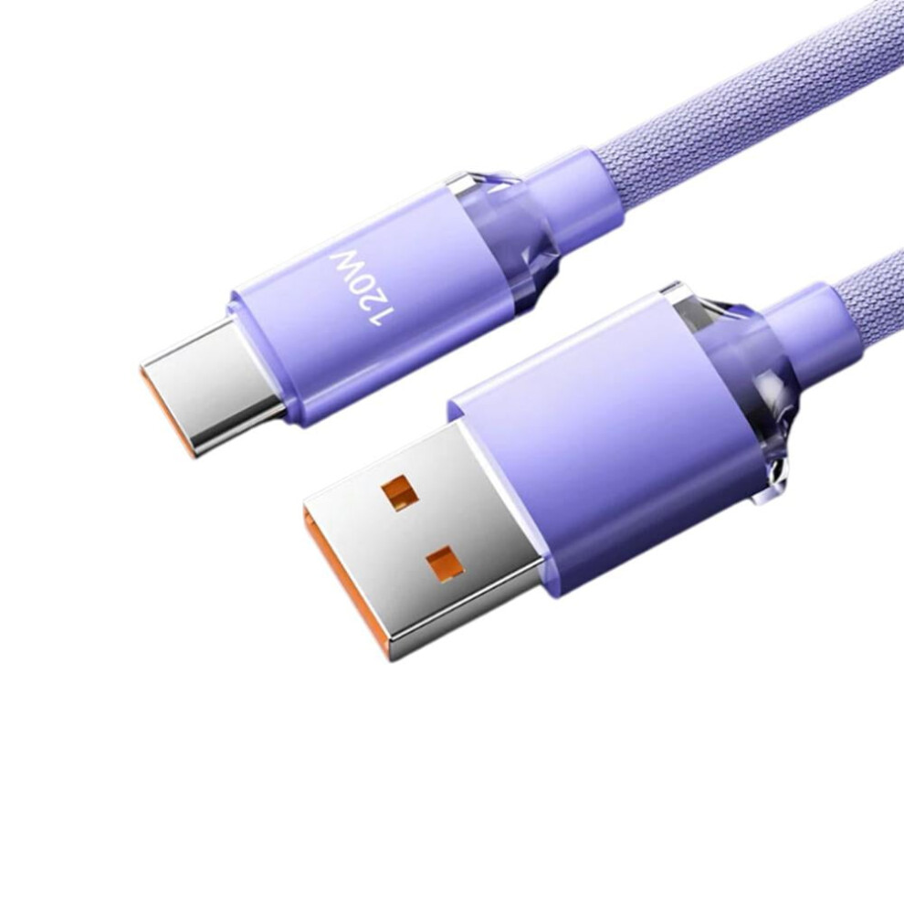 120W Usb-C Fast Charging Cable, Multi-Color Nylon Braided Type C Charger Cord For Devices Light 9165521479962