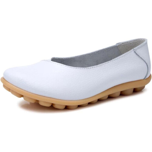 Γυναικεία Δερμάτινα Παπούτσια Loafers Μονόχρωμα Slip-on Flat Παπούτσια Άνετα Casual Φλατ για