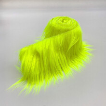 Fita de tecido de imitação de pele de mohair felpuda, rolo pré-cortado, 5 cm de largura por 152 cm de comprimento - Amarelo Neon