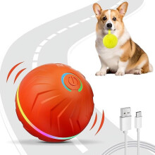Minge interactivă pentru câini: săritură automată, iluminare LED, reîncărcabilă prin USB pentru căței/câini de talie mică/medie –