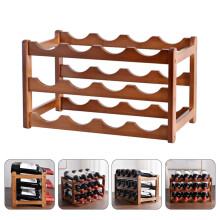 OUNONA Brown Wine Display Stand for Home Use Made of High Quality Synthetic Material 12 Bottle Holder