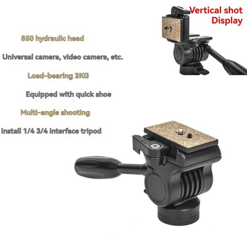 Video Camera  Hydraulic Professional Damping Quick Release Plate Overhead Shooting Horizontal Vertical Tripod 1