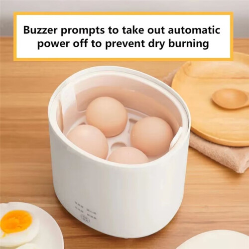 Egg Cooker, 400ml Automatic Egg Steamer, Small Household Multifunctional Breakfast Machine UK Plug 1