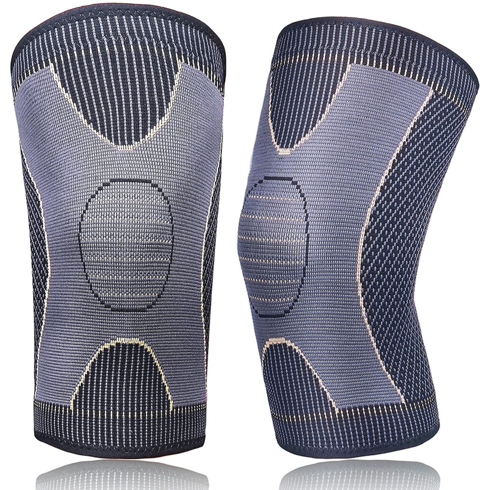 2 Pack Copper Knee Brace Sleeves for Women & Men Arthritis Pain Relief and Support Compression Knee Sleeve