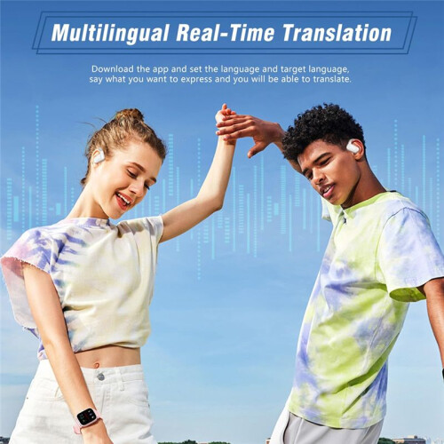 AI Translator Earbuds for Simultaneous Multi-Language Translation  Headset for Business Meetings