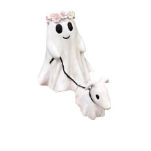 Aavemainen kävelykoirapatsas – 25 cm Halloween-pöytäkoriste, yhteensopiva Halloween-teemojen kanssa