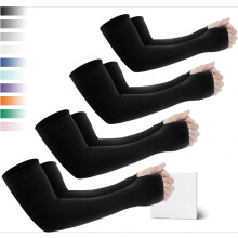 Sun Protection Cooling Arm Sleeves with Thumb Holes - Gardening Outdoors Sports Workouts Sunscreen Arm Sleeves