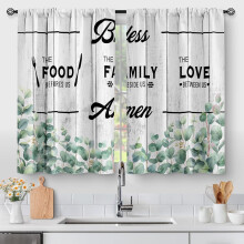 Cortinas de cozinha Boho Mushroom - Cortinas florais retrô rústicas estilo hippie dos anos 70, com bolso para varão, 70 x 91 cm, 2 painéis