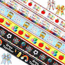 6 Rolla Ribín Burlap 2" x 30 Slat – Ar Ais ar Scoil, Buíochas Múinteora, Dearadh Bus/Peann luaidhe, comhoiriúnach le Apple, DIY, Fillteán
