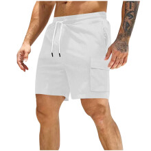 Pantalones cortos de hombre de pana de color liso, estilo casual, con cintura elástica y bolsillos, ideales para el trabajo, tallas S-3XL.