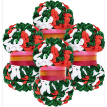 Priadza 4Rolls Christmas Loop, hrubá mäkká priadza na ručné a prstové pletenie, kompatibilná s Cocheting