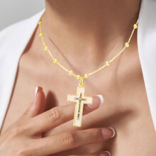 Miedziany naszyjnik z krzyżem i kolorowymi diamentami, łańcuszek kubański, 16-24 cali, kompatybilny z biżuterią Faith, prezent walentynkowy dla