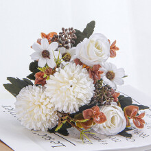 Műhortenzia és tearózsa csokor, 31cm