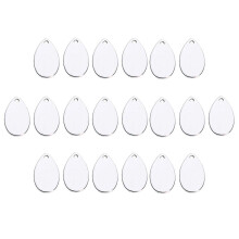 30 stuks blanco stempelhangers van metaal met alfabetletters, geschikt voor het maken van sieraden en kettingen (10 stuks 18 mm, waterdruppelvormig).
