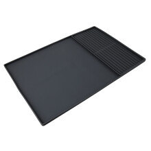 Heat Insulation Silicone Mat for Coffee Machines Dual Zone Drip Tray Black