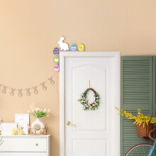 Cornice decorativa in legno per porta, stampata in 3D, per Pasqua.