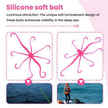 5PCS 7g 12.5cm Soft Luminous Octopus Trolling Saltwater Bait Squid Skirt Fishing Lures False Bait