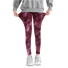VERUGU Mädchen Leggings Kinder Camouflage-Print Hose Hoher Bund Dehnbare Weiche Strumpfhose Sommer Leggings für die Schule Rot 7 Jahre