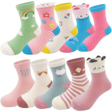 Calcetines de algodón para niñas pequeñas (paquete de 10)