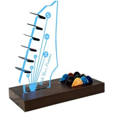 Wooden Guitar Pick Holder for Storage & Display – Light-Up Music Gift for Guitarists, Compatible with All Picks