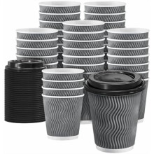 12-Unzen-Einweg-Kaffeebecher mit Deckel (100er-Packung)