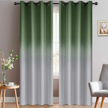 Sage Green Ombre Blackout Curtains 52x84 in (2 Pack)