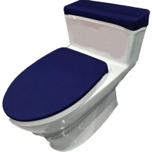Bársony WC-fedél és WC-tartály fedélhuzat szövetből készült, fekete WC-tartályhoz