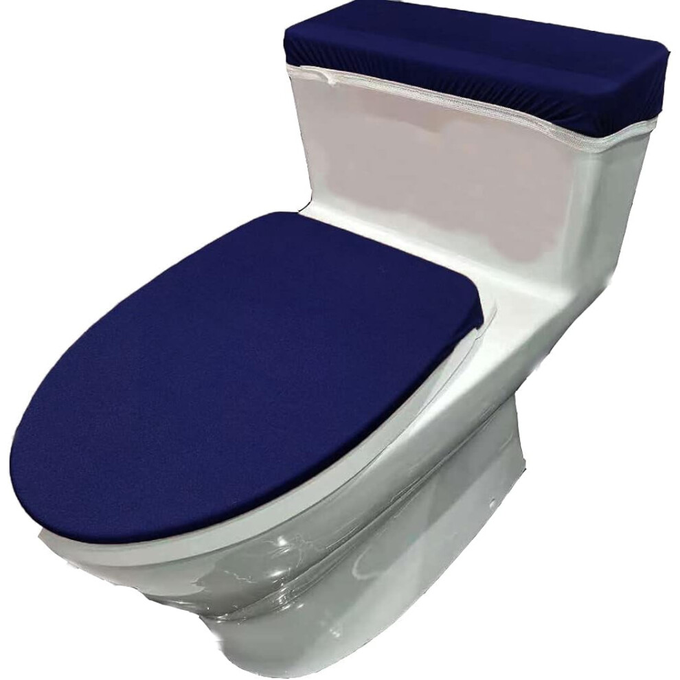 Velvet Toilet Lid Cover And Tank Cover Black 9087558865436