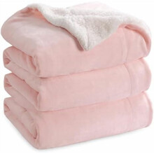 GentleSoft Sherpa Fleece Blanket, Queen 90x90", Pink, Thick & Warm Throw – Soft Plush Christmas Gift for Women, Home Decor
