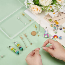 5 Barres Boucles D'Oreilles Perlées Couleurs, 10 Pièces, Liens Barres Perlées, Boucles D'Oreilles Pendantes, Boucles D'Oreilles à Perles Vierges,