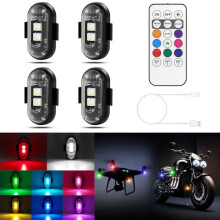 Draadloze LED-stroboscopen (4 stuks) met afstandsbediening, USB-oplaadbaar.